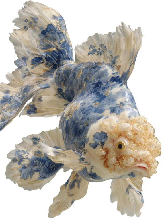 Floral Goldfish Vinyl Car Decal Sticker – Waterproof & UV-Resistant 