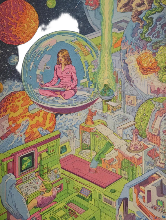 Cosmic Meditation V2 Vinyl Car Decal Sticker – Waterproof & UV-Resistant 8"