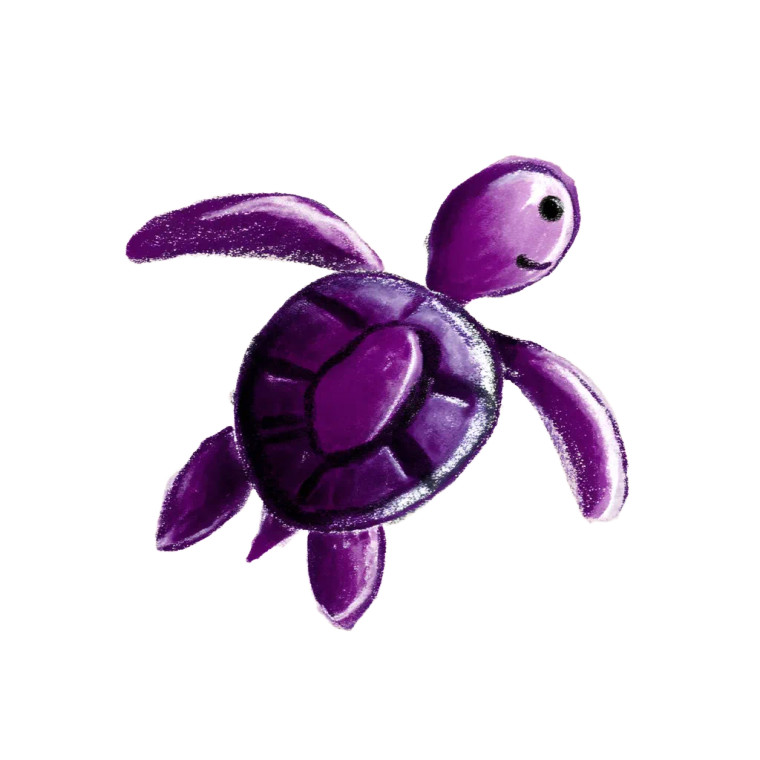 Purple Turtle Vinyl Car Decal Sticker – Waterproof & UV-Resistant 8"
