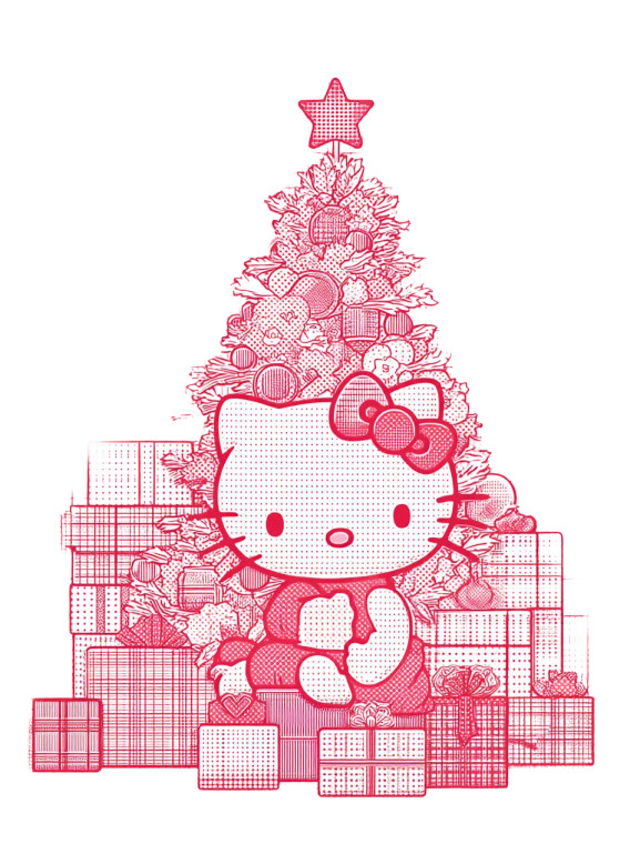 Hello Kitty Christmas Vinyl Car Decal Sticker – Waterproof & UV-Resistant 8"