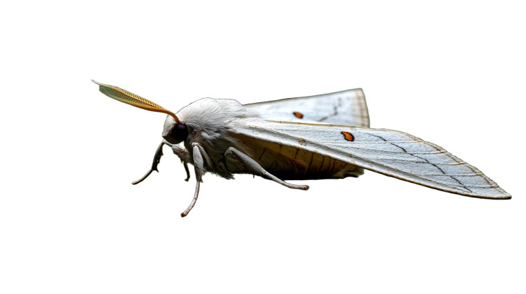 Silkworm Moth Laying Vinyl Car Decal Sticker – Waterproof & UV-Resistant 8"