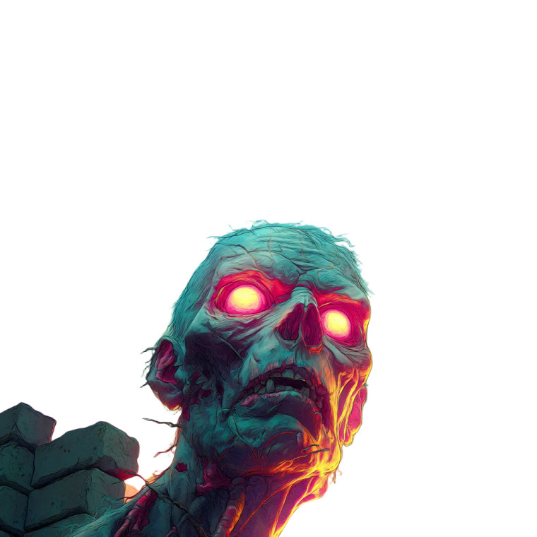 Pink-Eyed Zombie Vinyl Car Decal Sticker – Waterproof & UV-Resistant 8"