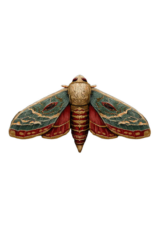 Botanical Night Moth Vinyl Car Decal Sticker – Waterproof & UV-Resistant 8"