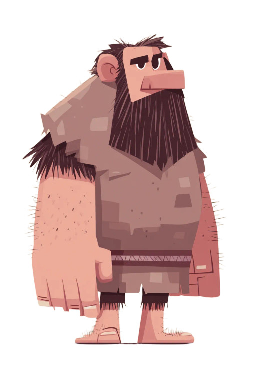 Angry Caveman Vinyl Car Decal Sticker – Waterproof & UV-Resistant 8"