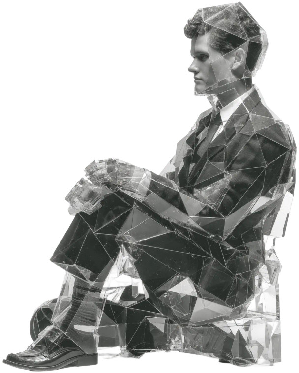 Crystal Chair Man Vinyl Car Decal Sticker – Waterproof & UV-Resistant 8"