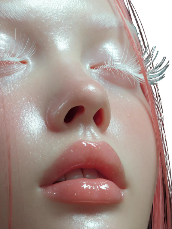 Peach-Haired Beauty Vinyl Car Decal Sticker – Waterproof & UV-Resistant 8"