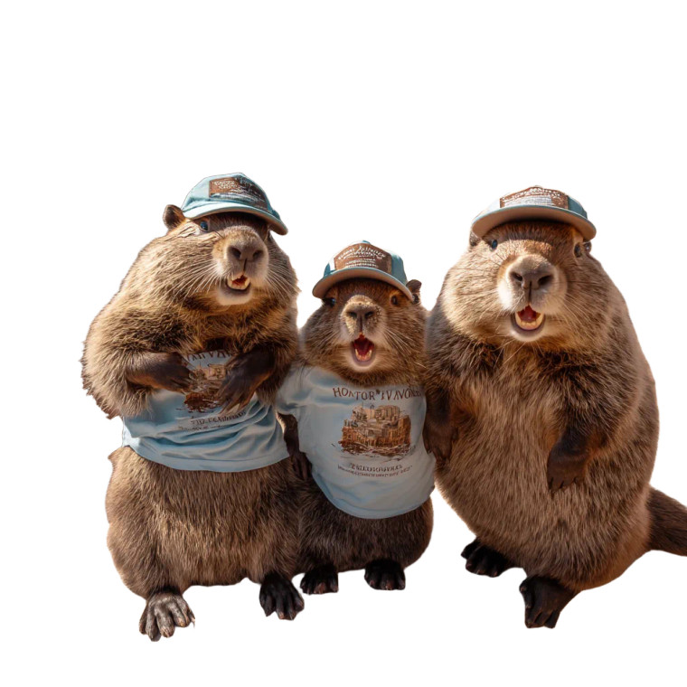 Beaver Family Vacation Vinyl Car Decal Sticker – Waterproof & UV-Resistant 8"