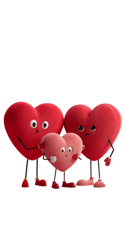 Cartoon Hearts Hugging Vinyl Car Decal Sticker – Waterproof & UV-Resistant 8"