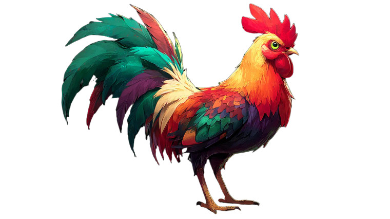 Colorful Rooster V2 Vinyl Car Decal Sticker – Waterproof & UV-Resistant 8"