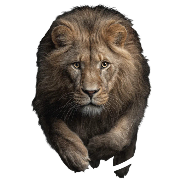 Lion Jumping Hoop Vinyl Car Decal Sticker – Waterproof & UV-Resistant 8"