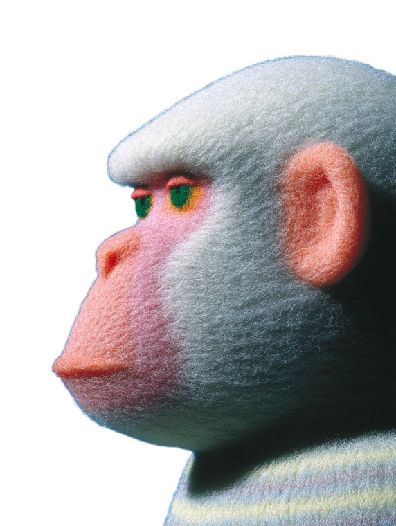 Felt Style Monkey Vinyl Car Decal Sticker – Waterproof & UV-Resistant 8"