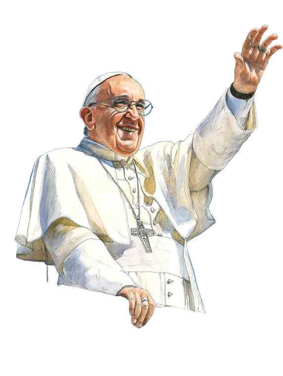 Papa Francesco Embrace Vinyl Car Decal Sticker – Waterproof & UV-Resistant 8"