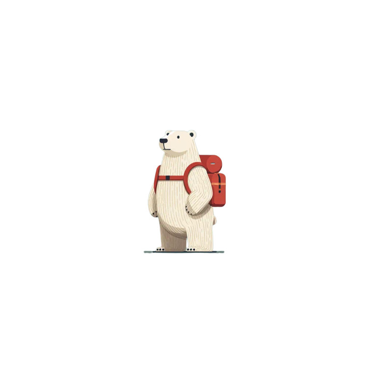 Polar Bear Explorer Vinyl Car Decal Sticker – Waterproof & UV-Resistant 8"