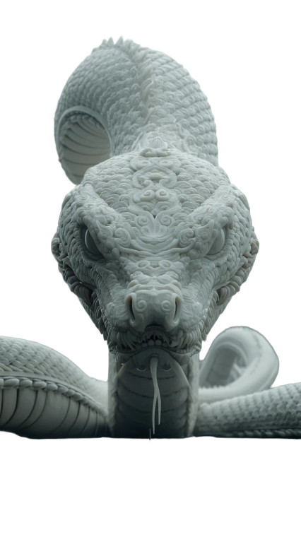 White Giant Snake Vinyl Car Decal Sticker – Waterproof & UV-Resistant 8"