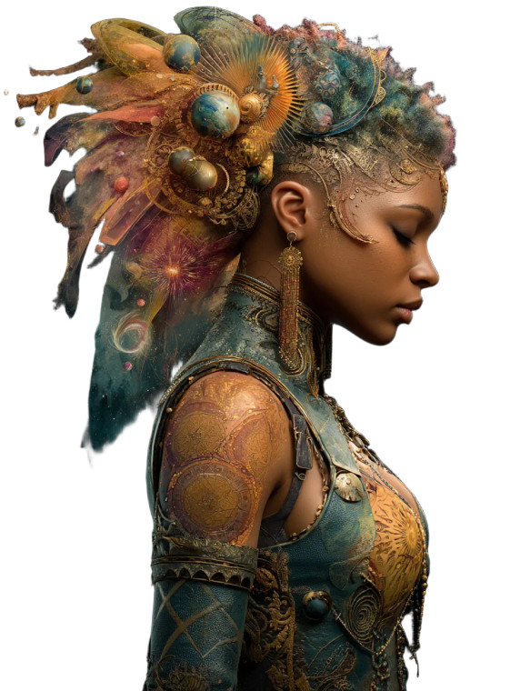 Galactic African Goddess Vinyl Car Decal Sticker – Waterproof & UV-Resistant 8"