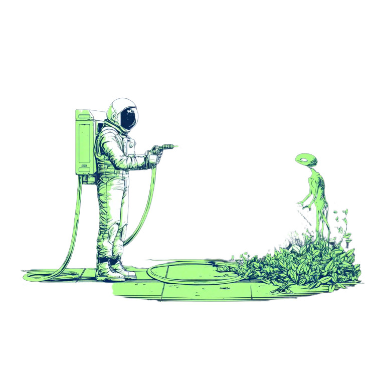 Astronaut Vs Alien V3 Vinyl Car Decal Sticker – Waterproof & UV-Resistant 8"