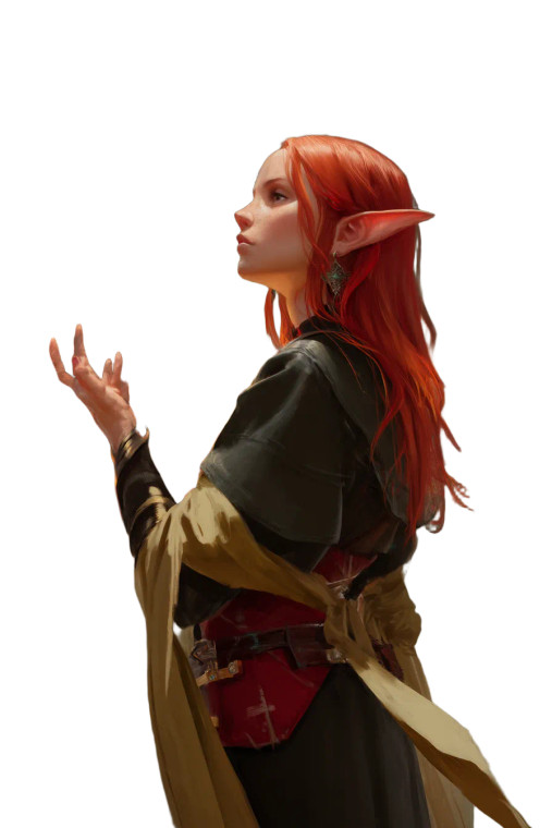 Red Head Elf Mage Vinyl Car Decal Sticker – Waterproof & UV-Resistant 8"