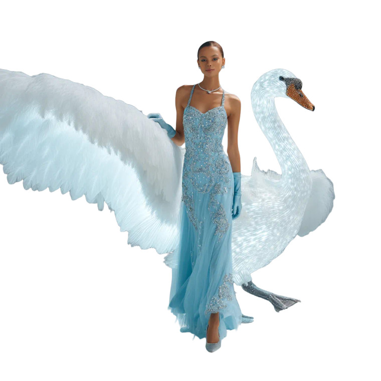 Elegant Model Swan Vinyl Car Decal Sticker – Waterproof & UV-Resistant 8"