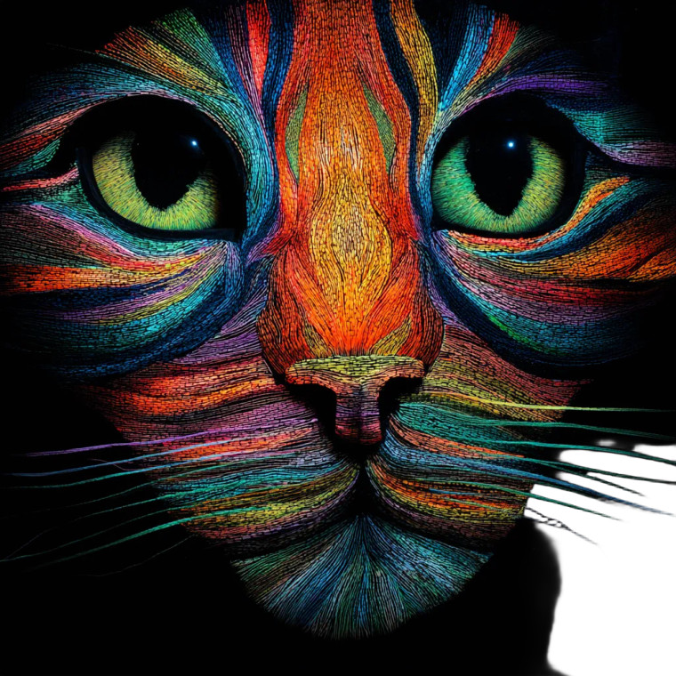 Luminous Cat Art Vinyl Car Decal Sticker – Waterproof & UV-Resistant 8"