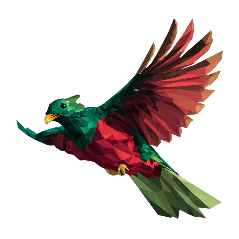 Low-Poly Quetzal Vinyl Car Decal Sticker – Waterproof & UV-Resistant 8"