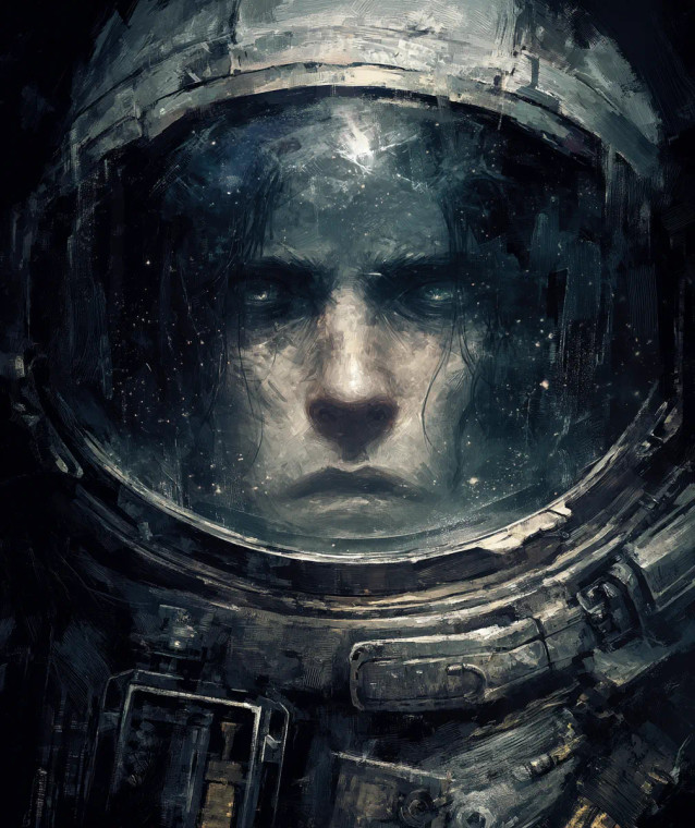 Ghostly Astronaut Reflection Vinyl Car Decal Sticker – Waterproof & UV-Resistant 8"