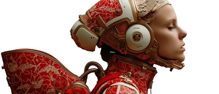 Hybrid Humanoid Portrait Vinyl Car Decal Sticker – Waterproof & UV-Resistant 8"