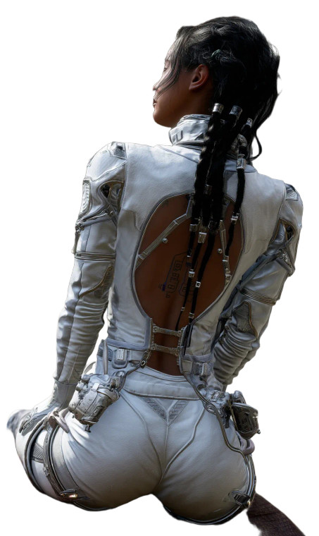 Supermodel In Spacesuit Vinyl Car Decal Sticker – Waterproof & UV-Resistant 8"