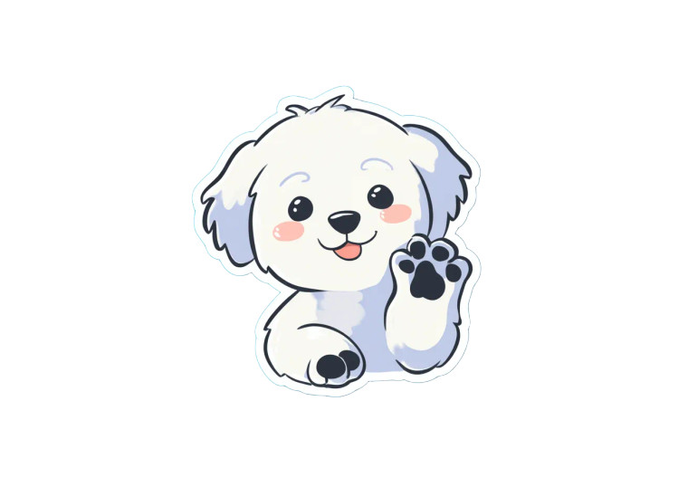 Cute White Puppy V2 Vinyl Car Decal Sticker – Waterproof & UV-Resistant 8"