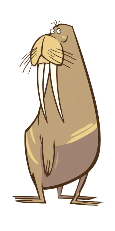 Cartoon Walrus Vinyl Car Decal Sticker – Waterproof & UV-Resistant 8"