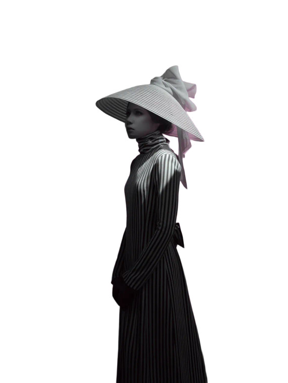 Striped Model Hat Vinyl Car Decal Sticker – Waterproof & UV-Resistant 8"