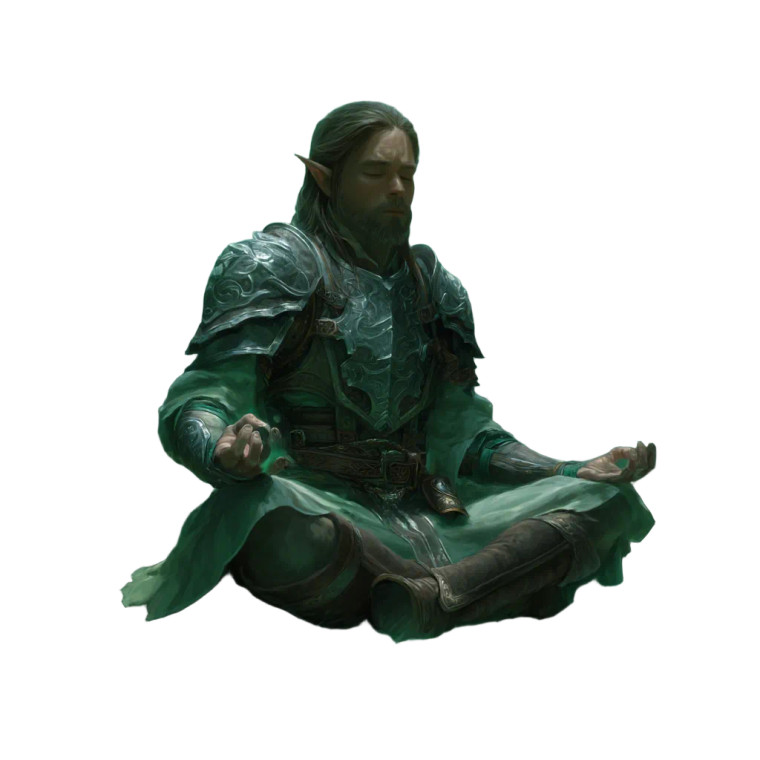 Elven Warrior Meditation Vinyl Car Decal Sticker – Waterproof & UV-Resistant 8"