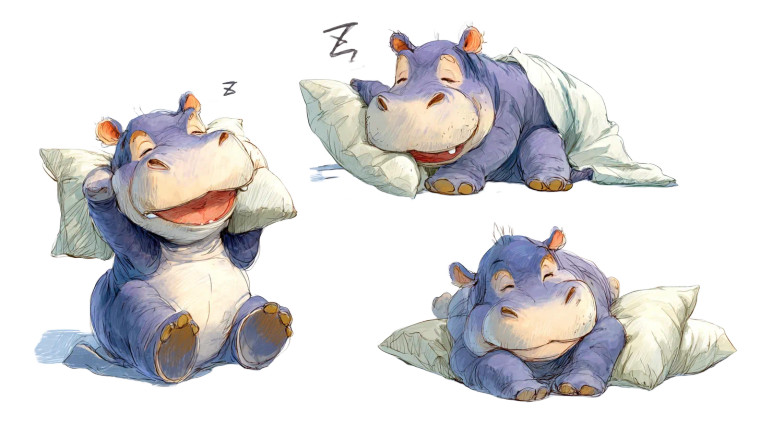 Sleeping Baby Hippo Vinyl Car Decal Sticker – Waterproof & UV-Resistant 8"