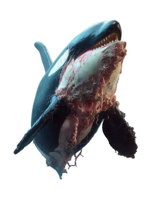 Mutated Killer Whale Vinyl Car Decal Sticker – Waterproof & UV-Resistant 8"