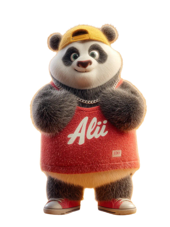 Joyful Panda Ali Vinyl Car Decal Sticker – Waterproof & UV-Resistant 8"