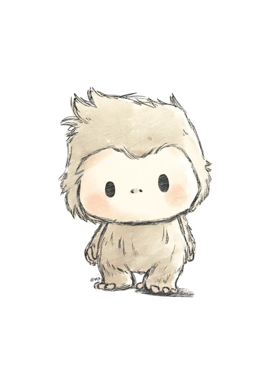 Cute Chibi Bigfoot Vinyl Car Decal Sticker – Waterproof & UV-Resistant 8"