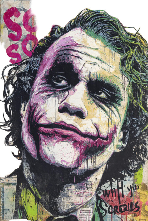 Joker Graffiti Portrait Vinyl Car Decal Sticker – Waterproof & UV-Resistant 8"