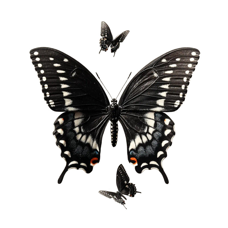 Black Swallowtail Tattoo Vinyl Car Decal Sticker – Waterproof & UV-Resistant 8"