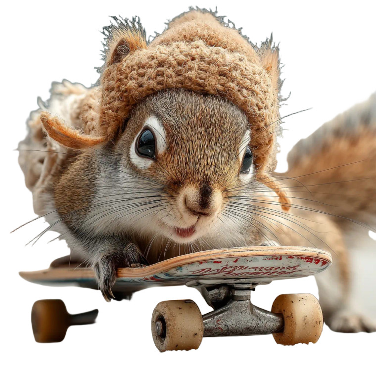 Skateboarding Squirrel V3 Vinyl Car Decal Sticker – Waterproof & UV-Resistant 8"