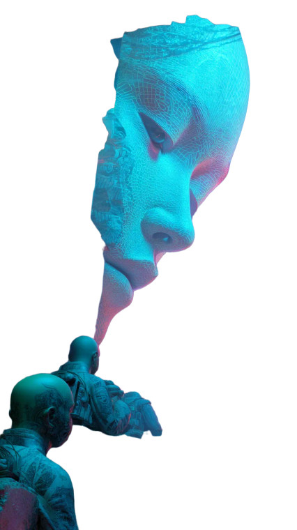 Futuristic Guardian Monks Vinyl Car Decal Sticker – Waterproof & UV-Resistant 8"