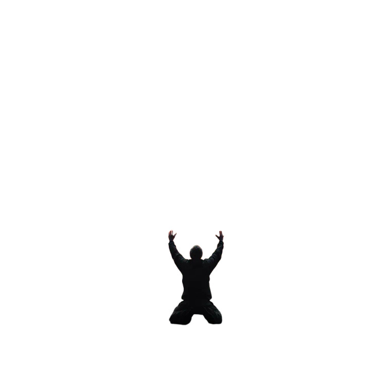 Lone Figure Kneeling Vinyl Car Decal Sticker – Waterproof & UV-Resistant 8"