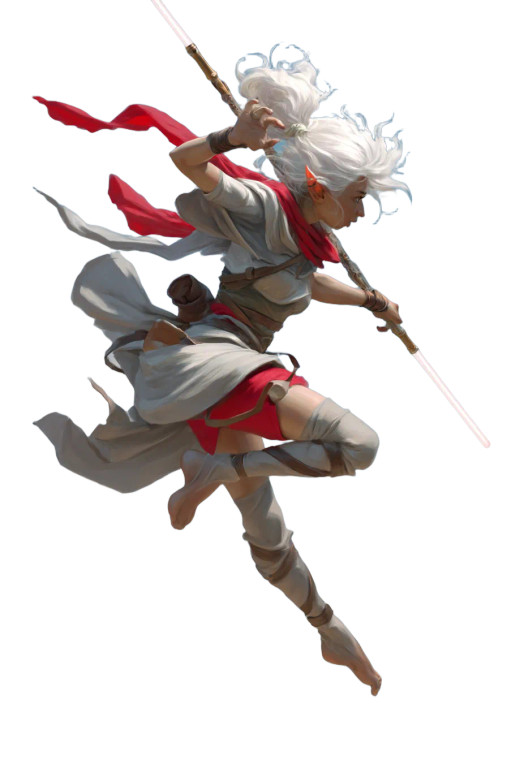 Elf Ranger Monk Vinyl Car Decal Sticker – Waterproof & UV-Resistant 8"