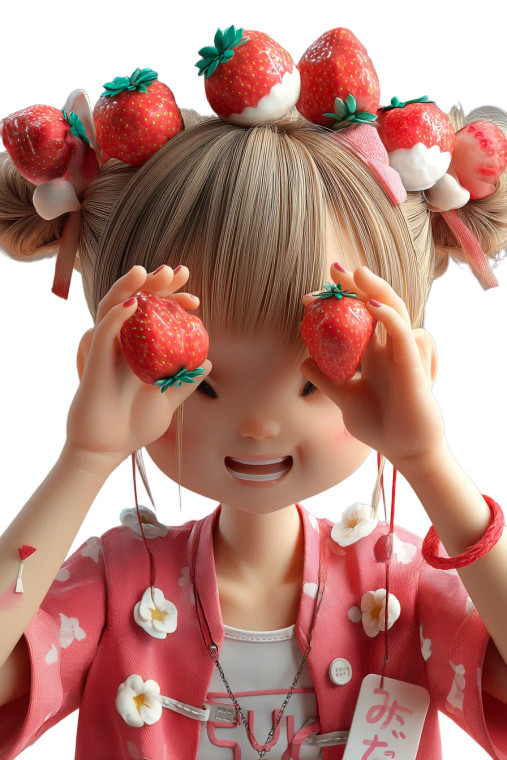 Strawberry Girl Vinyl Car Decal Sticker – Waterproof & UV-Resistant 8"