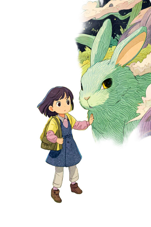 Whimsical Toddler Rabbit Vinyl Car Decal Sticker – Waterproof & UV-Resistant 8"