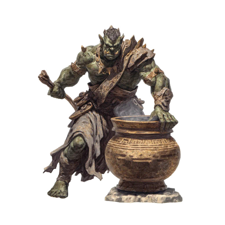 Ogre With Cauldron Vinyl Car Decal Sticker – Waterproof & UV-Resistant 8"