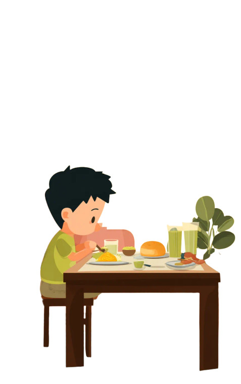 Boy Eating Meal Vinyl Car Decal Sticker – Waterproof & UV-Resistant 8"
