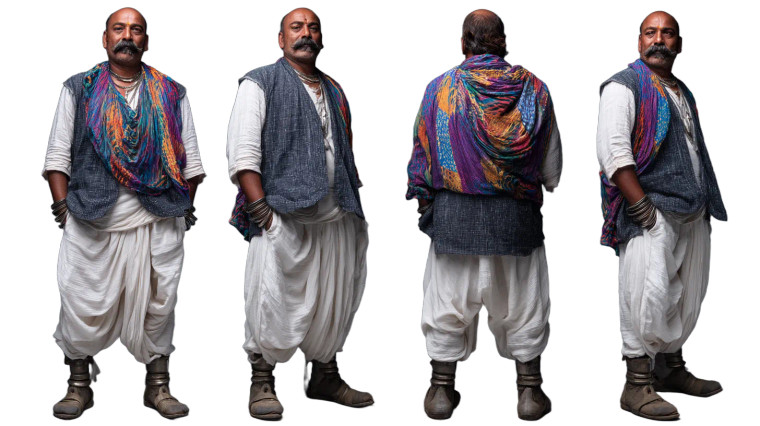 Gujarati Businessman Portrait Vinyl Car Decal Sticker – Waterproof & UV-Resistant 8"