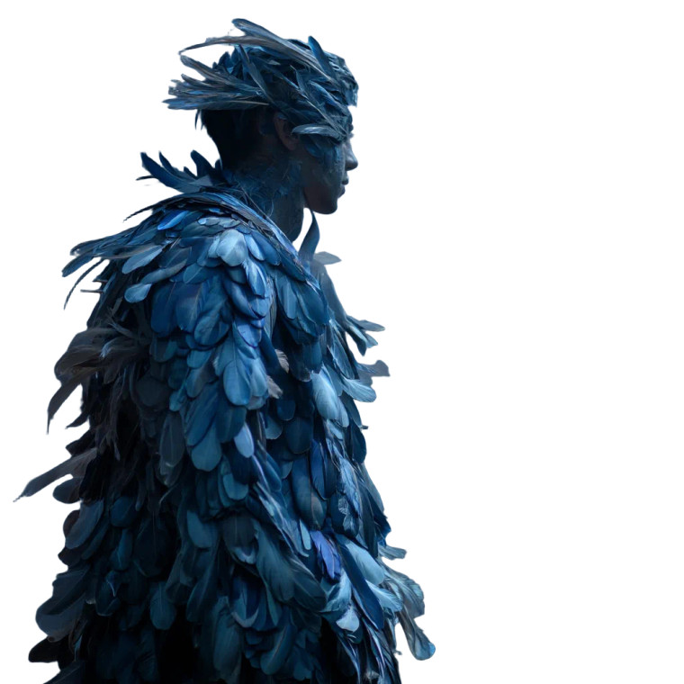 Feathered Moon Man Vinyl Car Decal Sticker – Waterproof & UV-Resistant 8"