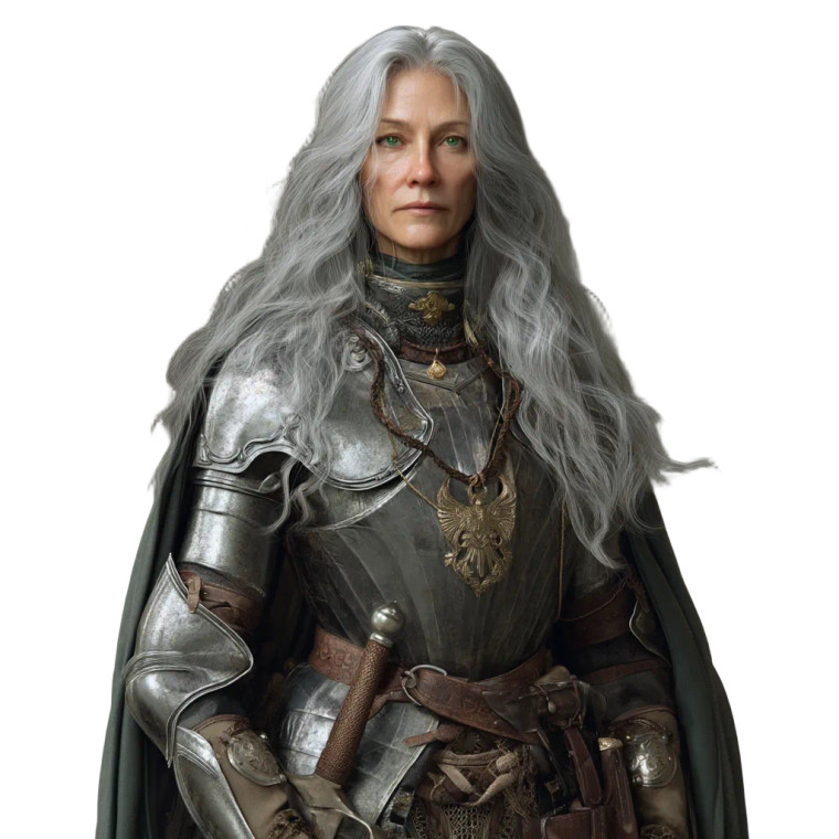 Medieval Female Knight Vinyl Car Decal Sticker – Waterproof & UV-Resistant 8"