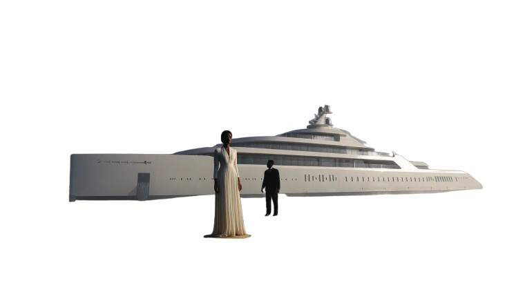 Model On Yacht Vinyl Car Decal Sticker – Waterproof & UV-Resistant 8"