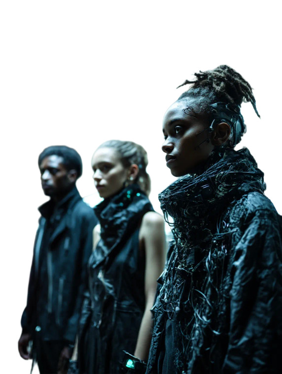 Futuristic Humans Vinyl Car Decal Sticker – Waterproof & UV-Resistant 8"